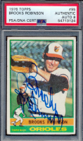Brooks Robinson Signed 1976 Topps #95 (PSA | Auto 8) at PristineAuction.com