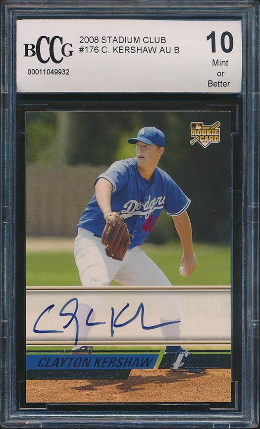Clayton Kershaw 2008 Stadium Club AU B #176 (BCCG 10) at PristineAuction.com Clayton Kershaw 2008 Stadium Club AU B #176 (BCCG 10) at PristineAuction.com