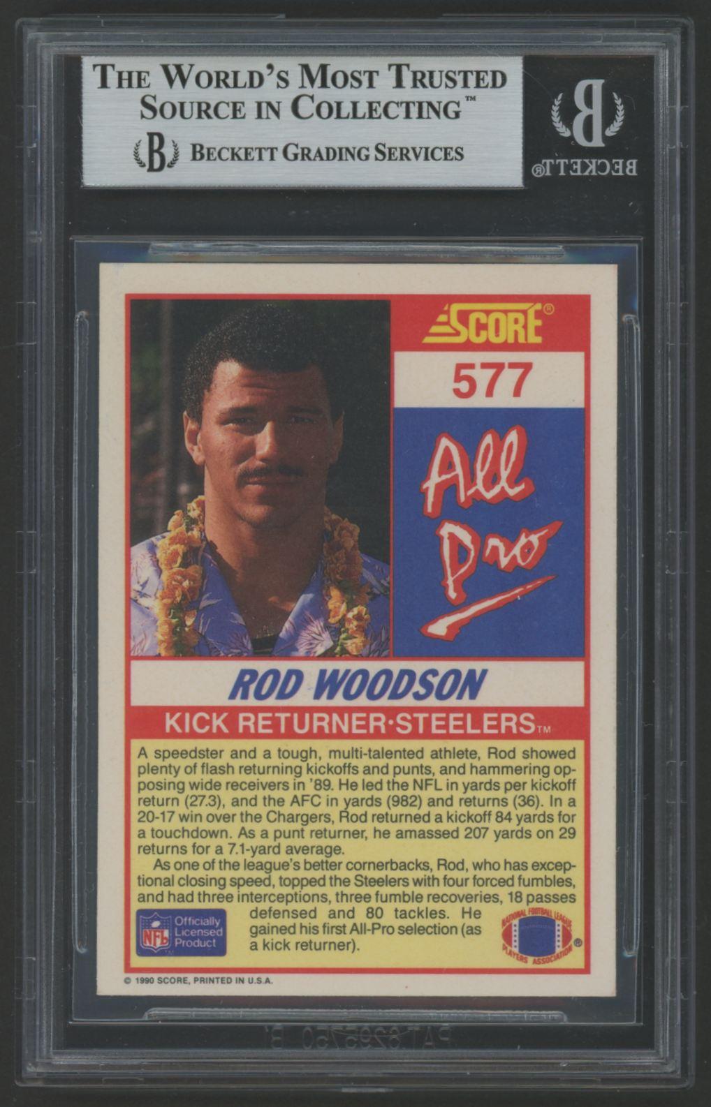 Rod Woodson Signed 1990 Score #577 (BGS) at PristineAuction.com Rod Woodson Signed 1990 Score #577 (BGS) at PristineAuction.com