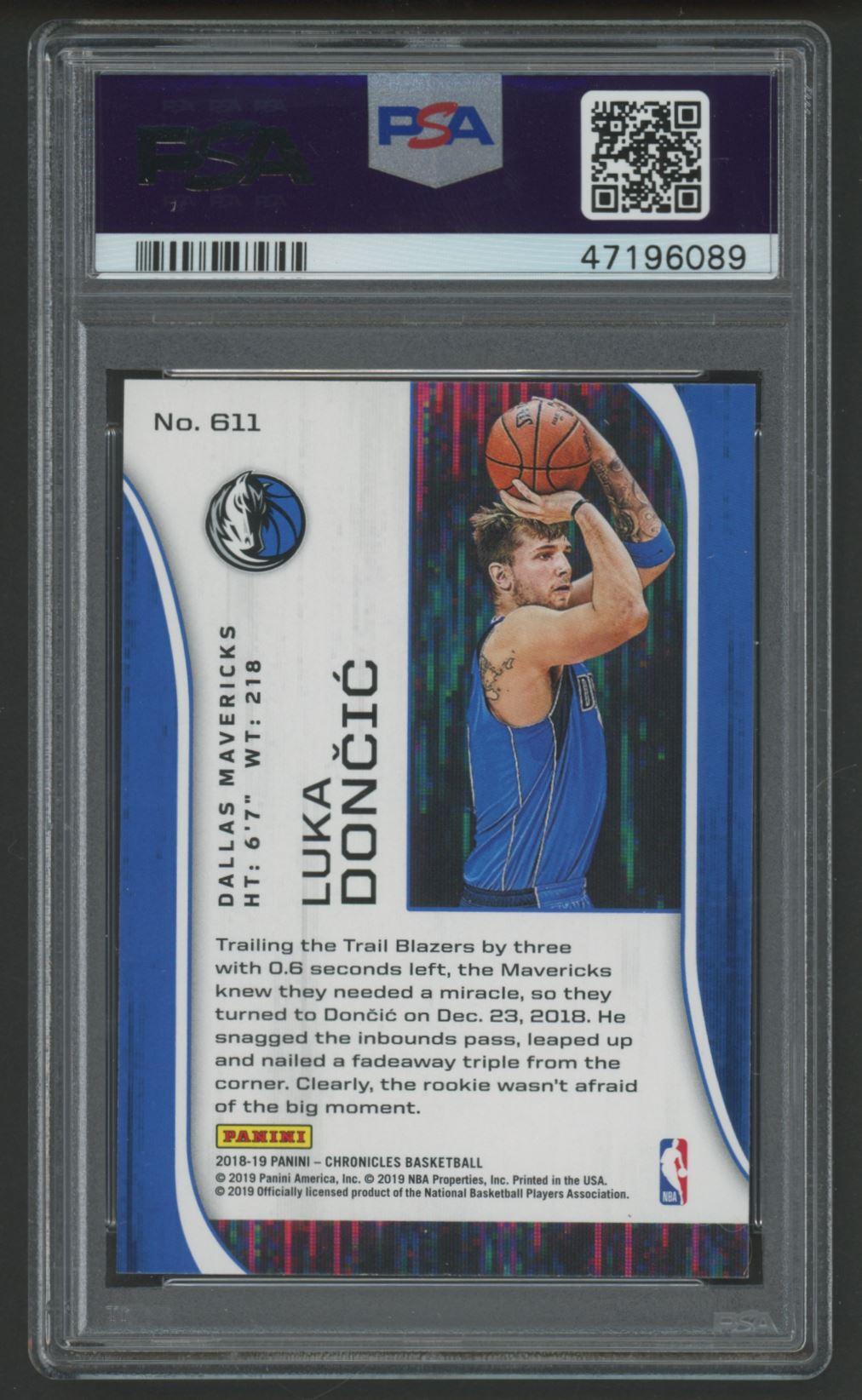Luka Doncic 2018-19 Panini Chronicles #611 (PSA 10) at PristineAuction.com Luka Doncic 2018-19 Panini Chronicles #611 (PSA 10) at PristineAuction.com