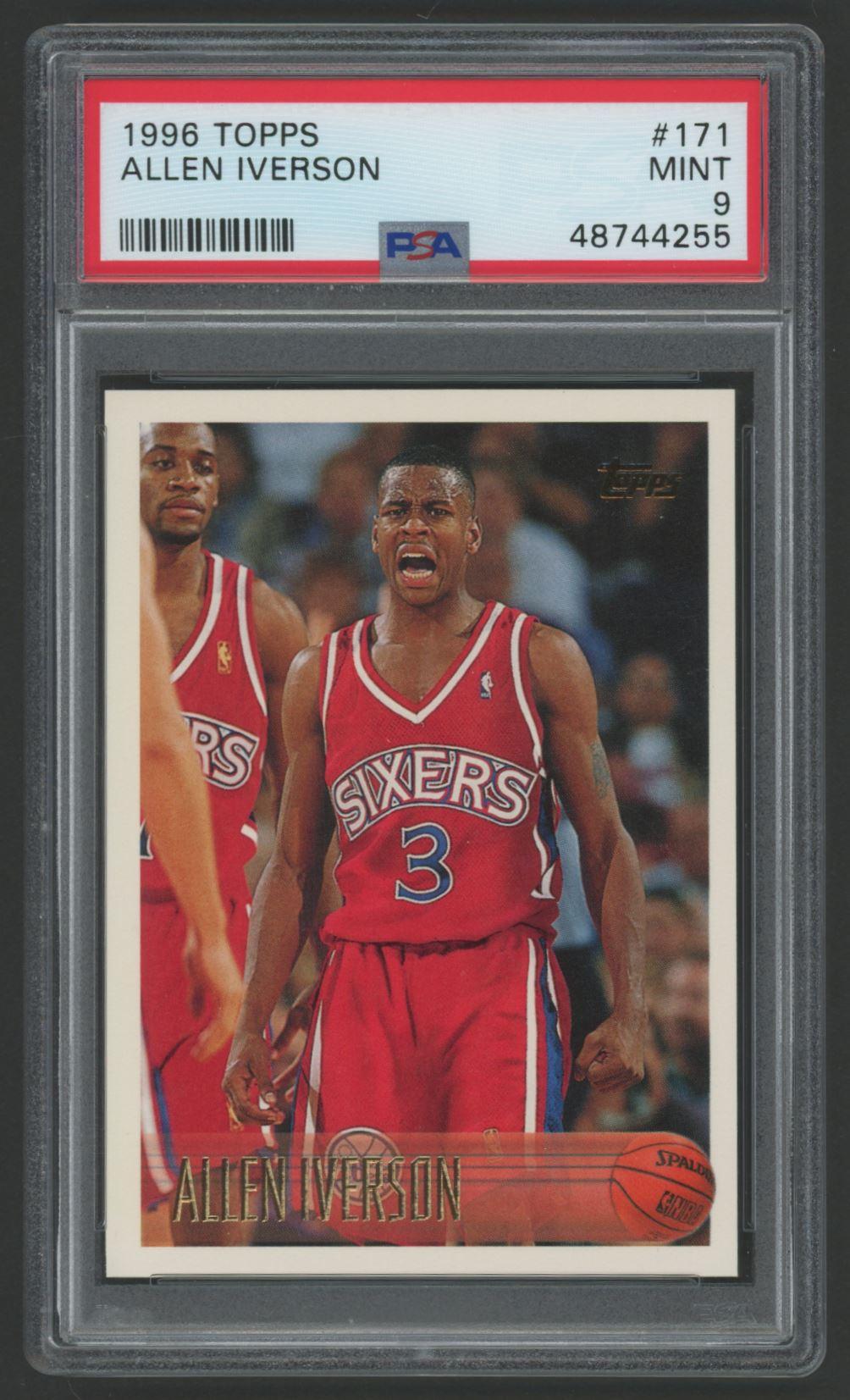Allen Iverson 1996 Topps #171 (PSA 9) at PristineAuction.com Allen Iverson 1996 Topps #171 (PSA 9) at PristineAuction.com