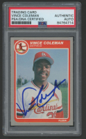 Vince Coleman Signed 1985 Fleer Update #28 XRC (PSA) at PristineAuction.com