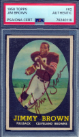 Jim Brown Signed 1958 Topps #62 RC (PSA) at PristineAuction.com