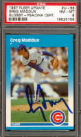 Greg Maddux Signed 1987 Fleer Update Glossy #U68 XRC (PSA 8) at PristineAuction.com
