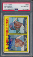 Rod Carew Signed Rod Carew RC / Hank Allen RC 1967 Topps Rookie Stars DP #569 (PSA) at PristineAuction.com