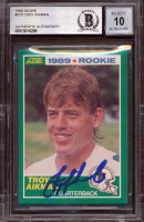 Troy Aikman Signed 1989 Score #270 RC (BGS | Autograph Graded 10) at PristineAuction.com