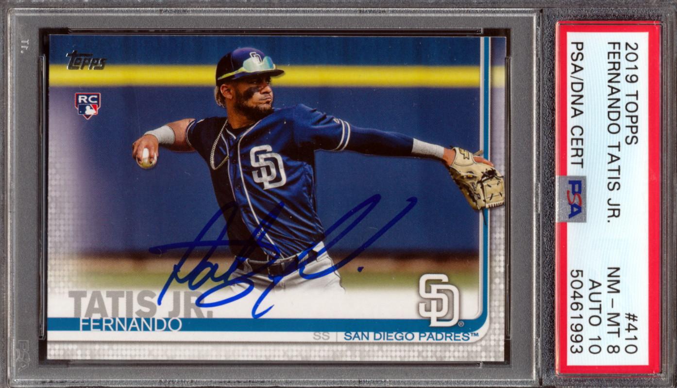 Fernando Tatis Jr. Signed 2019 Topps #410 RC (PSA 8 | Autograph Graded 10) at PristineAuction.com Fernando Tatis Jr. Signed 2019 Topps #410 RC (PSA 8 | Autograph Graded 10) at PristineAuction.com