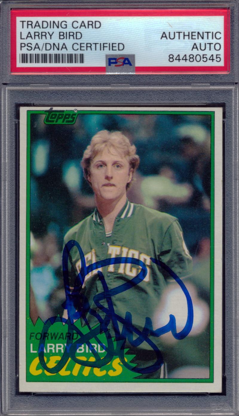 Larry Bird Signed 1981-82 Topps #4 (PSA) at PristineAuction.com Larry Bird Signed 1981-82 Topps #4 (PSA) at PristineAuction.com