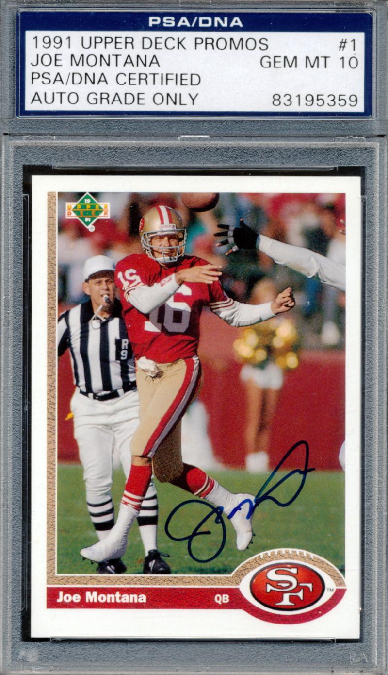 Joe Montana Signed 1991 Upper Deck #1P Promo (PSA | Autograph Graded 10) at PristineAuction.com Joe Montana Signed 1991 Upper Deck #1P Promo (PSA | Autograph Graded 10) at PristineAuction.com