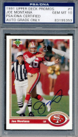 Joe Montana Signed 1991 Upper Deck #1P Promo (PSA | Autograph Graded 10) at PristineAuction.com