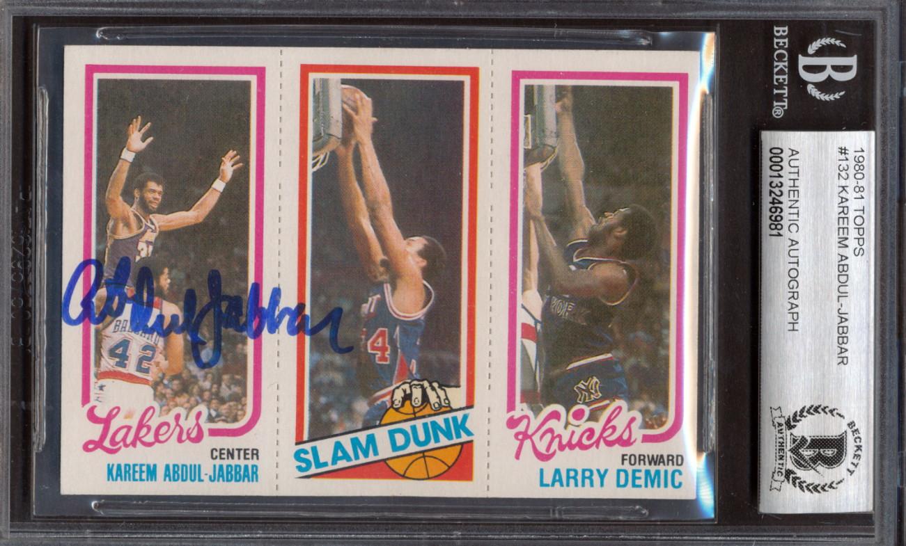 Kareem Abdul-Jabbar Signed Kareem Abdul-Jabbar #135 / John Shumate SD #253 / 167 Larry Demic # 167 1980-81 Topps #132 (BGS) at PristineAuction.com Kareem Abdul-Jabbar Signed Kareem Abdul-Jabbar #135 / John Shumate SD #253 / 167 Larry Demic # 167 1980-81 Topps #132 (BGS) at PristineAuction.com