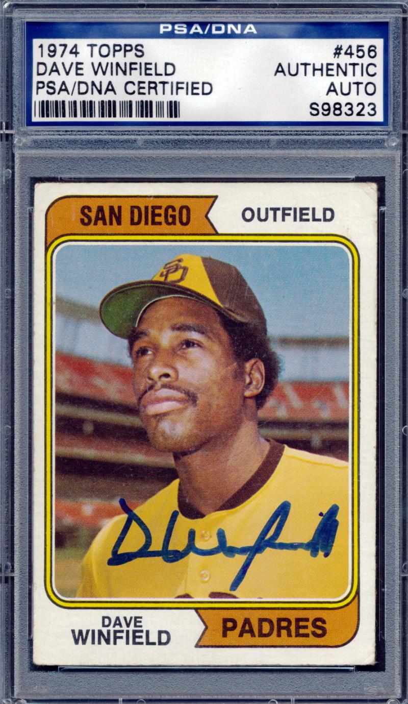 Dave Winfield Signed 1974 Topps #456 RC (PSA) at PristineAuction.com Dave Winfield Signed 1974 Topps #456 RC (PSA) at PristineAuction.com