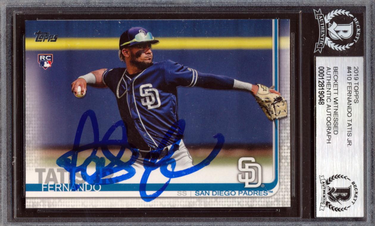Fernando Tatis Jr. Signed 2019 Topps #410 RC (BGS) at PristineAuction.com Fernando Tatis Jr. Signed 2019 Topps #410 RC (BGS) at PristineAuction.com