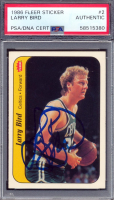 Larry Bird Signed 1986-87 Fleer Stickers #2 (PSA) at PristineAuction.com