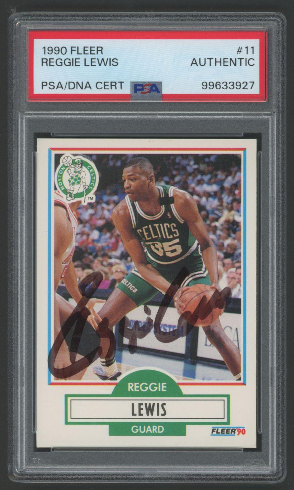 Reggie Lewis Signed 1990 Fleer #11 (PSA) at PristineAuction.com Reggie Lewis Signed 1990 Fleer #11 (PSA) at PristineAuction.com