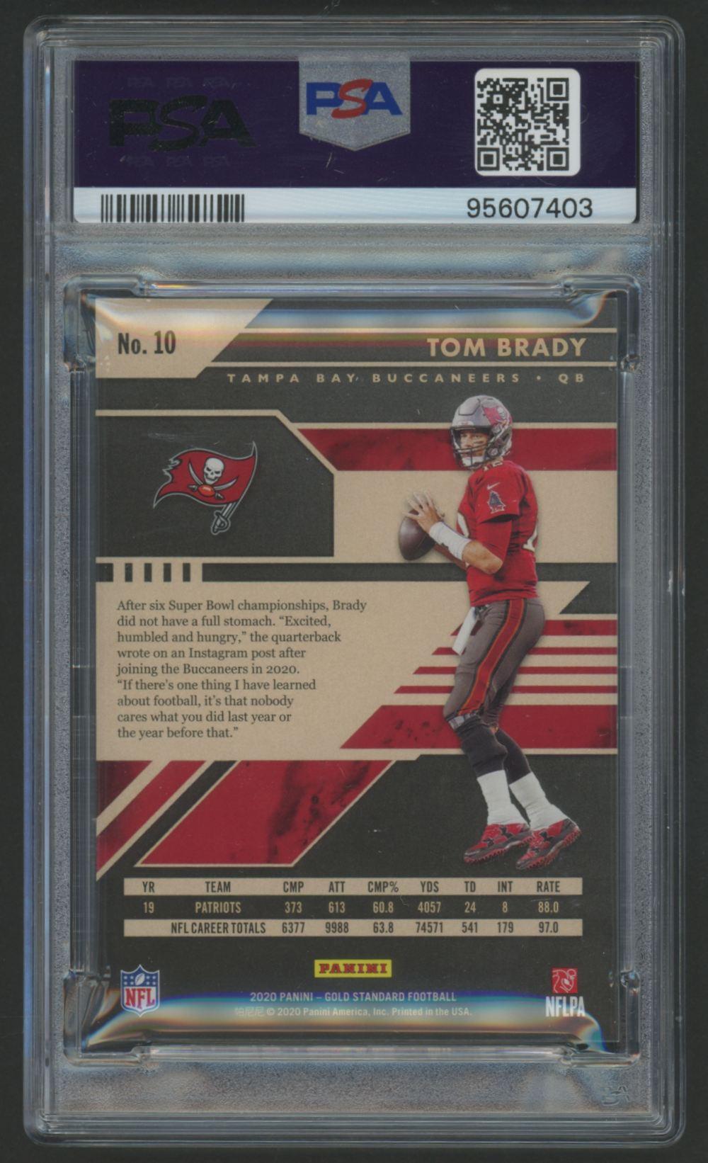 Tom Brady Signed 2020 Panini Gold Standard Proof (PSA 9 | Autograph Graded 10) at PristineAuction.com Tom Brady Signed 2020 Panini Gold Standard Proof (PSA 9 | Autograph Graded 10) at PristineAuction.com
