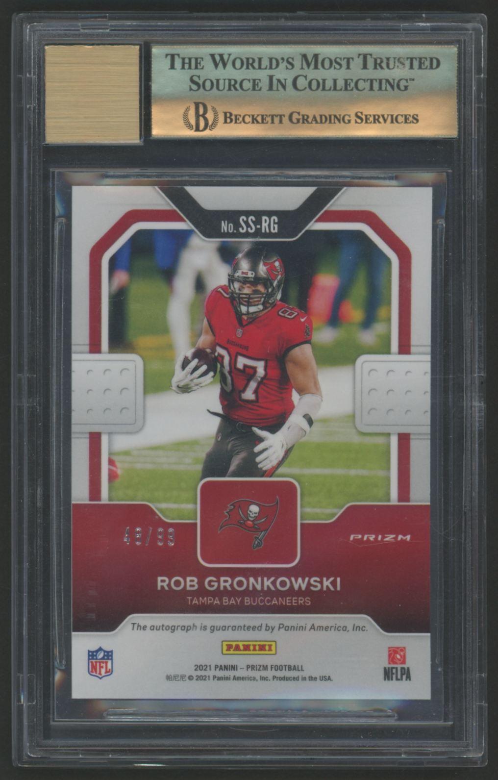 Rob Gronkowski 2021 Panini Prizm Sensational Signatures Prizms Blue Ice #23 #48/99 (BGS 9.5 | Autograph Graded 9) at PristineAuction.com Rob Gronkowski 2021 Panini Prizm Sensational Signatures Prizms Blue Ice #23 #48/99 (BGS 9.5 | Autograph Graded 9) at PristineAuction.com