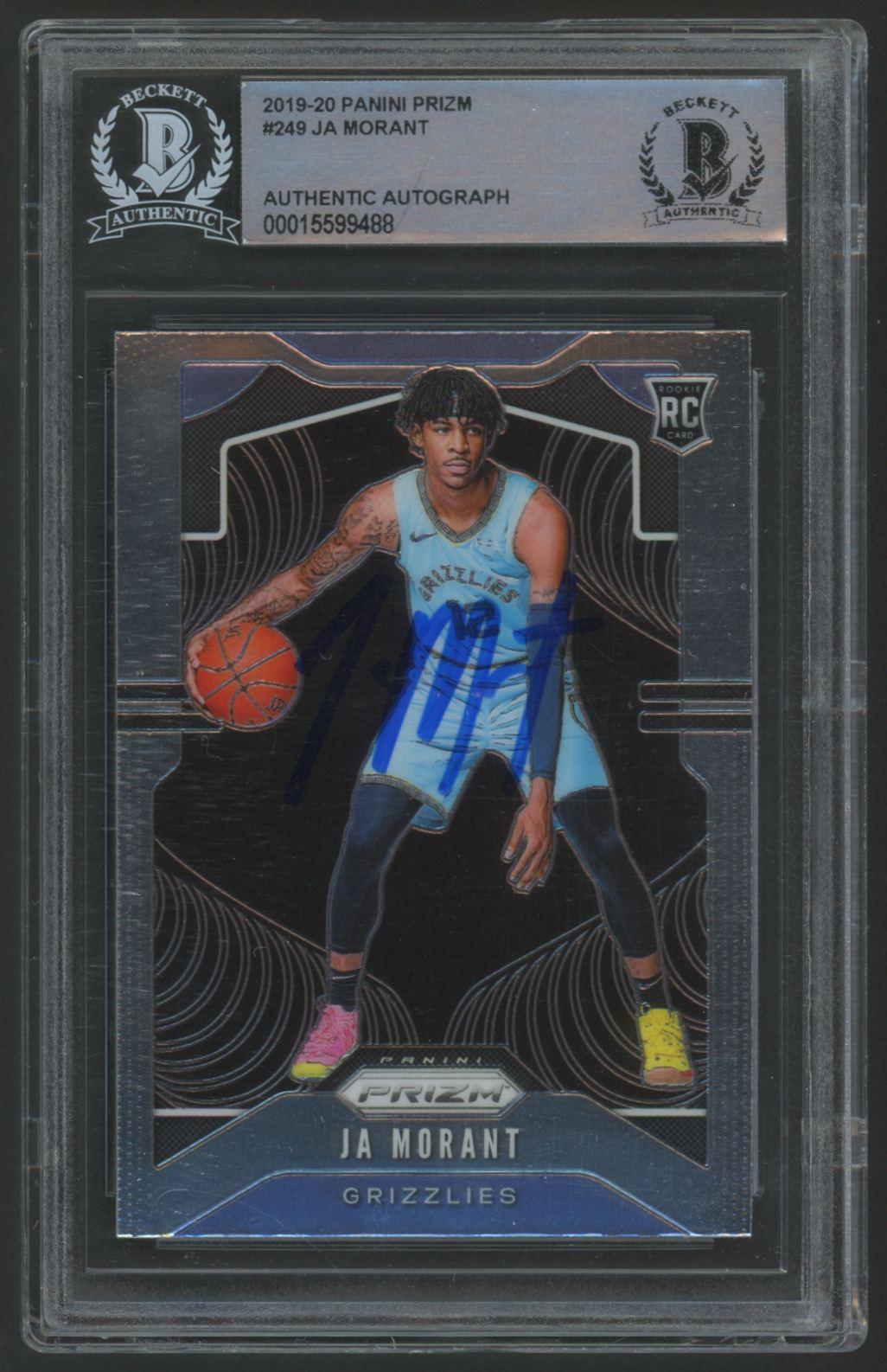 Ja Morant Signed 2019-20 Panini Prizm #249 RC (BGS) at PristineAuction.com Ja Morant Signed 2019-20 Panini Prizm #249 RC (BGS) at PristineAuction.com