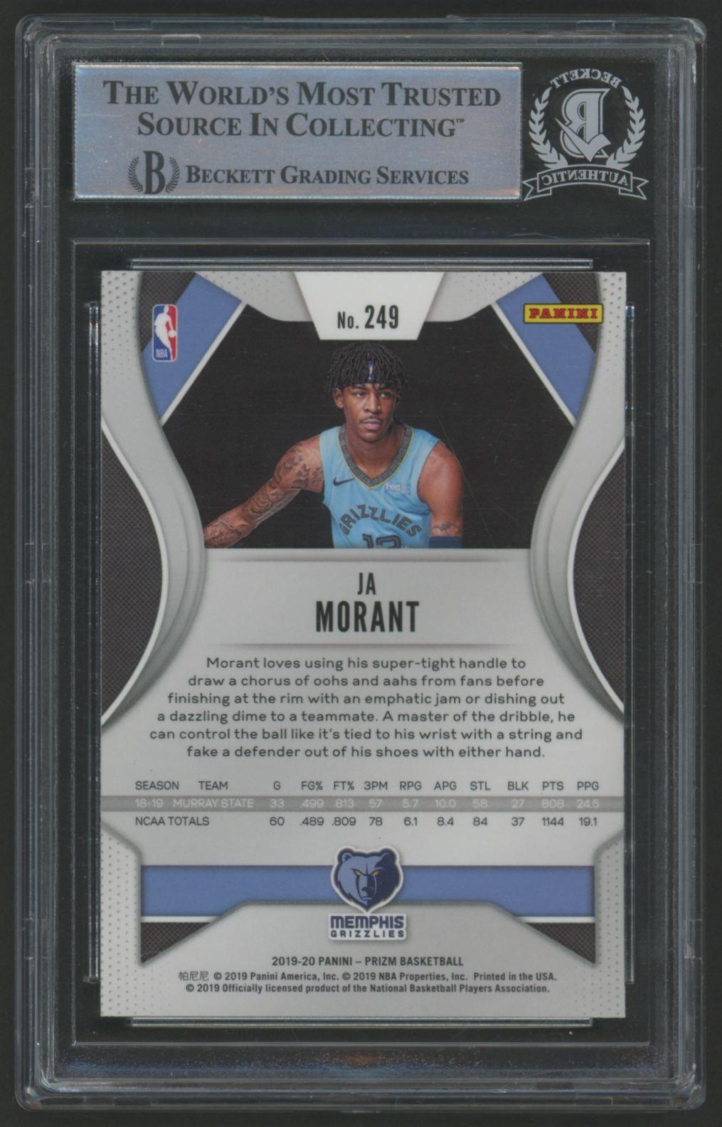 Ja Morant Signed 2019-20 Panini Prizm #249 RC (BGS) at PristineAuction.com Ja Morant Signed 2019-20 Panini Prizm #249 RC (BGS) at PristineAuction.com
