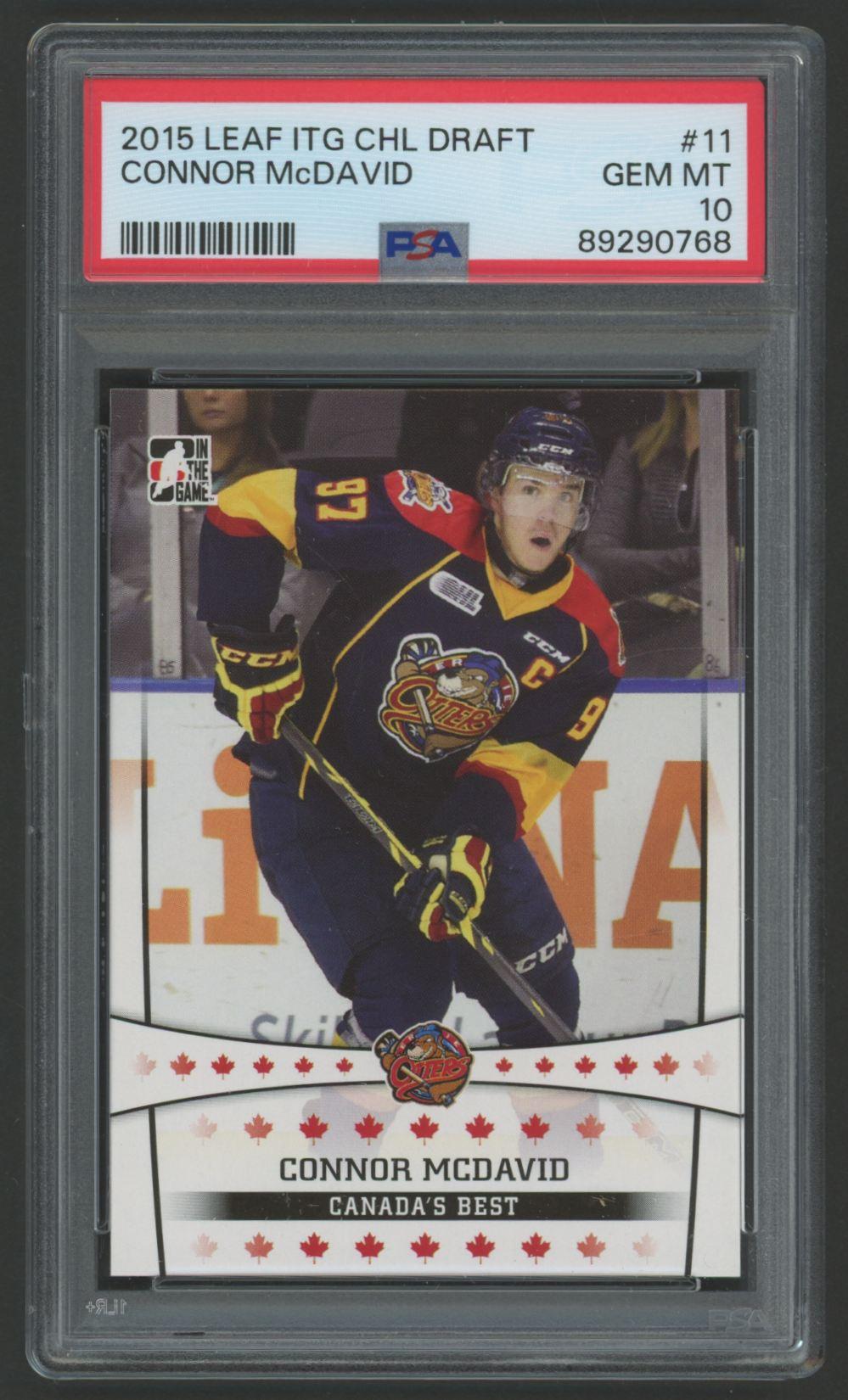 Connor McDavid 2015-16 Leaf In the Game CHL Draft #11 RC (PSA 10) at PristineAuction.com Connor McDavid 2015-16 Leaf In the Game CHL Draft #11 RC (PSA 10) at PristineAuction.com