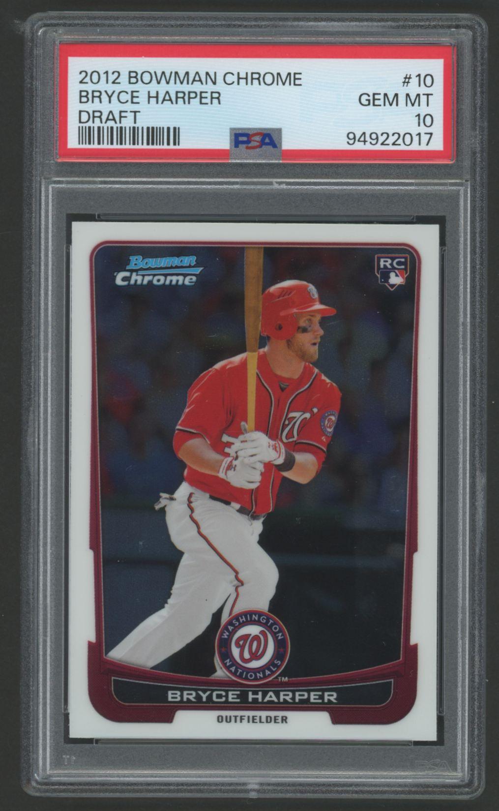 Bryce Harper 2012 Bowman Chrome Draft #10 RC (PSA 10) at PristineAuction.com Bryce Harper 2012 Bowman Chrome Draft #10 RC (PSA 10) at PristineAuction.com