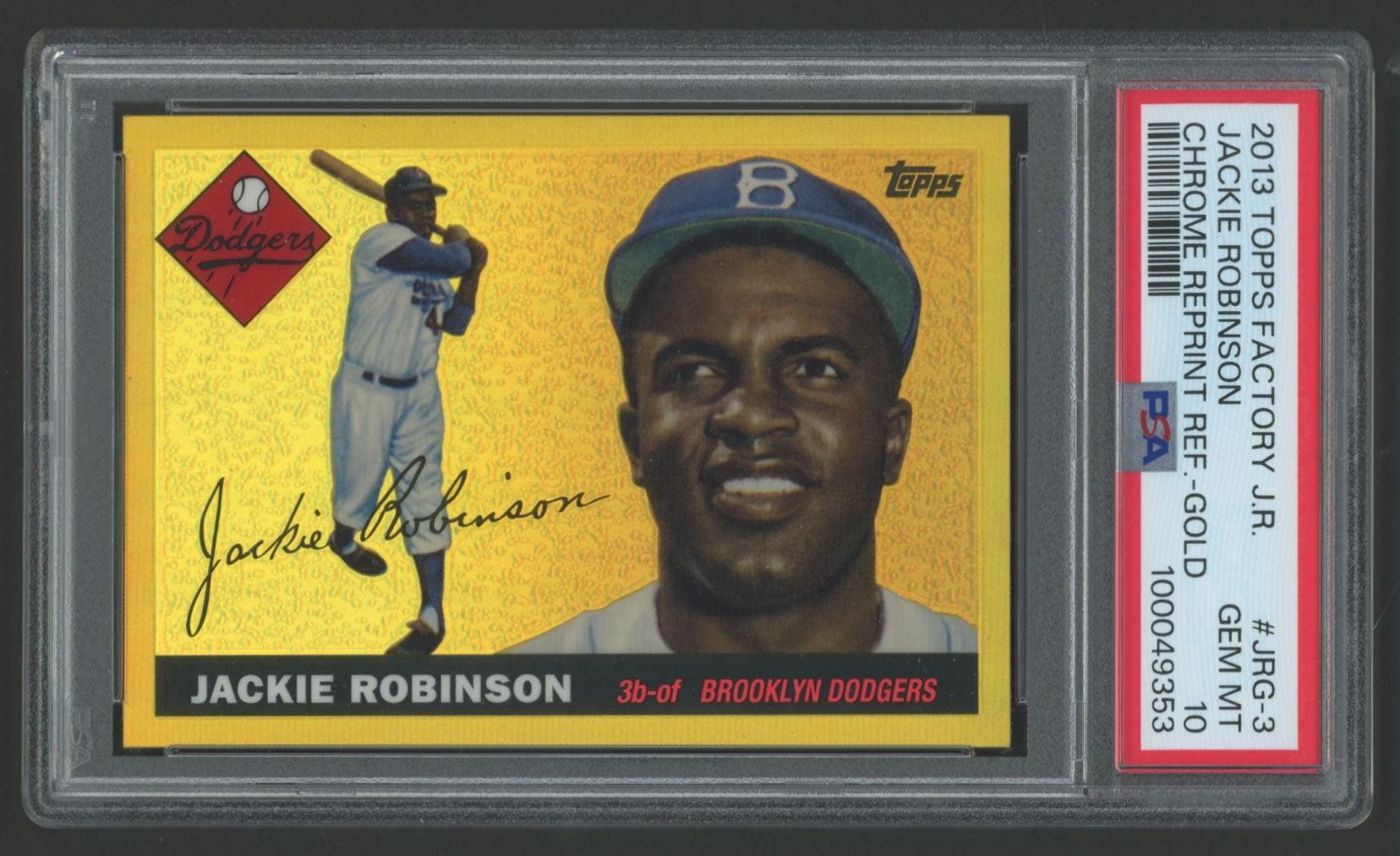 Jackie Robinson 2013 Topps Factory Set Robinson Chrome Gold Refractors #350 (PSA 10) at PristineAuction.com Jackie Robinson 2013 Topps Factory Set Robinson Chrome Gold Refractors #350 (PSA 10) at PristineAuction.com