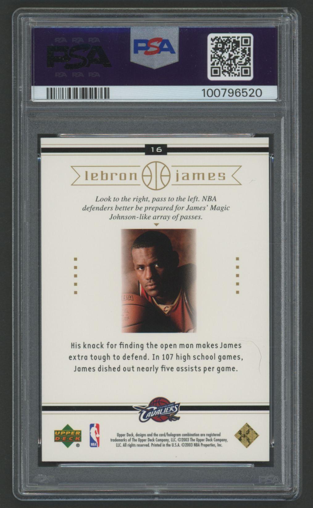 Lebron James 2003 Upper Deck Lebron James Box Set #16 RC (PSA 10) at PristineAuction.com Lebron James 2003 Upper Deck Lebron James Box Set #16 RC (PSA 10) at PristineAuction.com