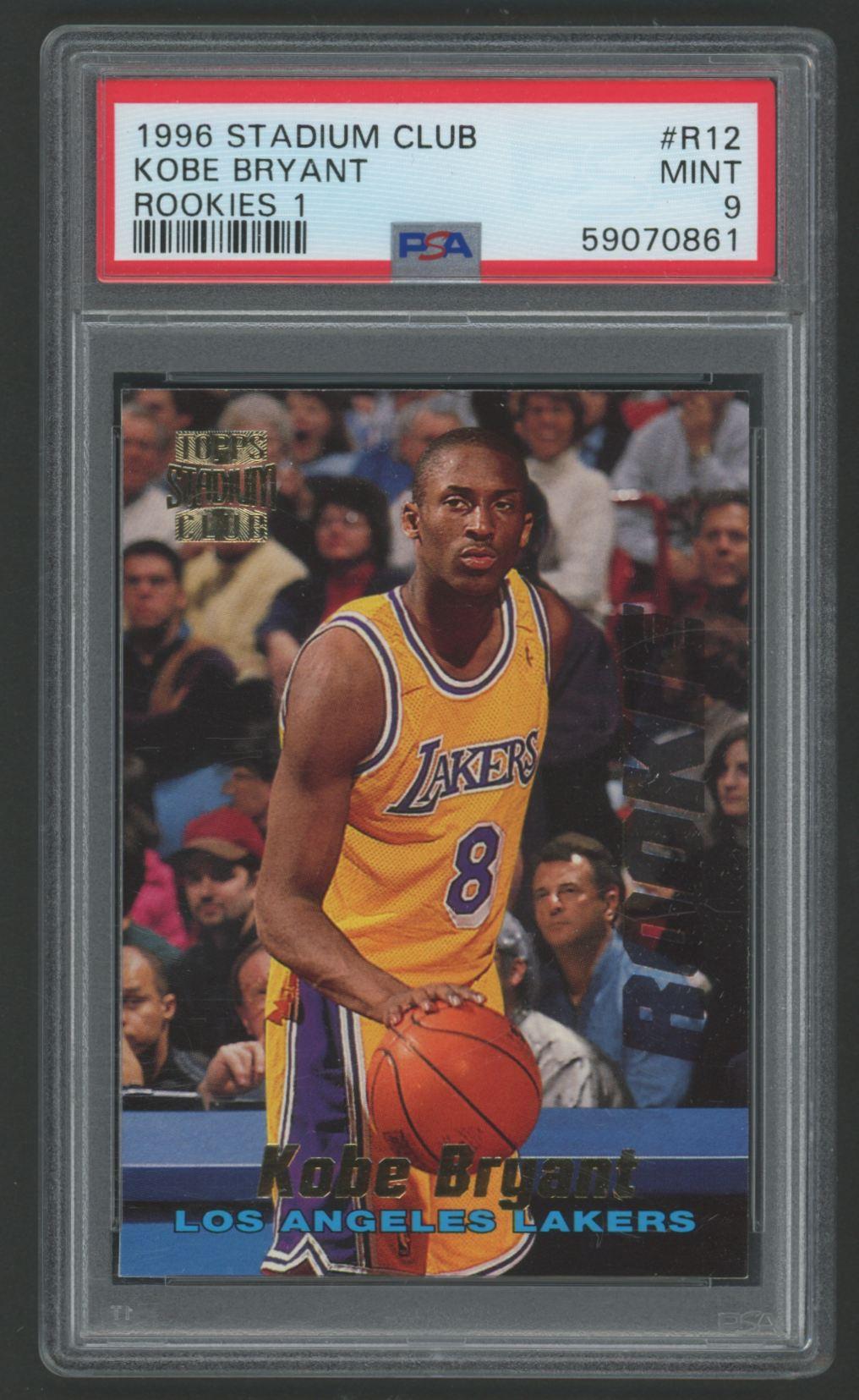 Kobe Bryant 1996 Stadium Club Rookies 1 #R12 (PSA 9) at PristineAuction.com Kobe Bryant 1996 Stadium Club Rookies 1 #R12 (PSA 9) at PristineAuction.com