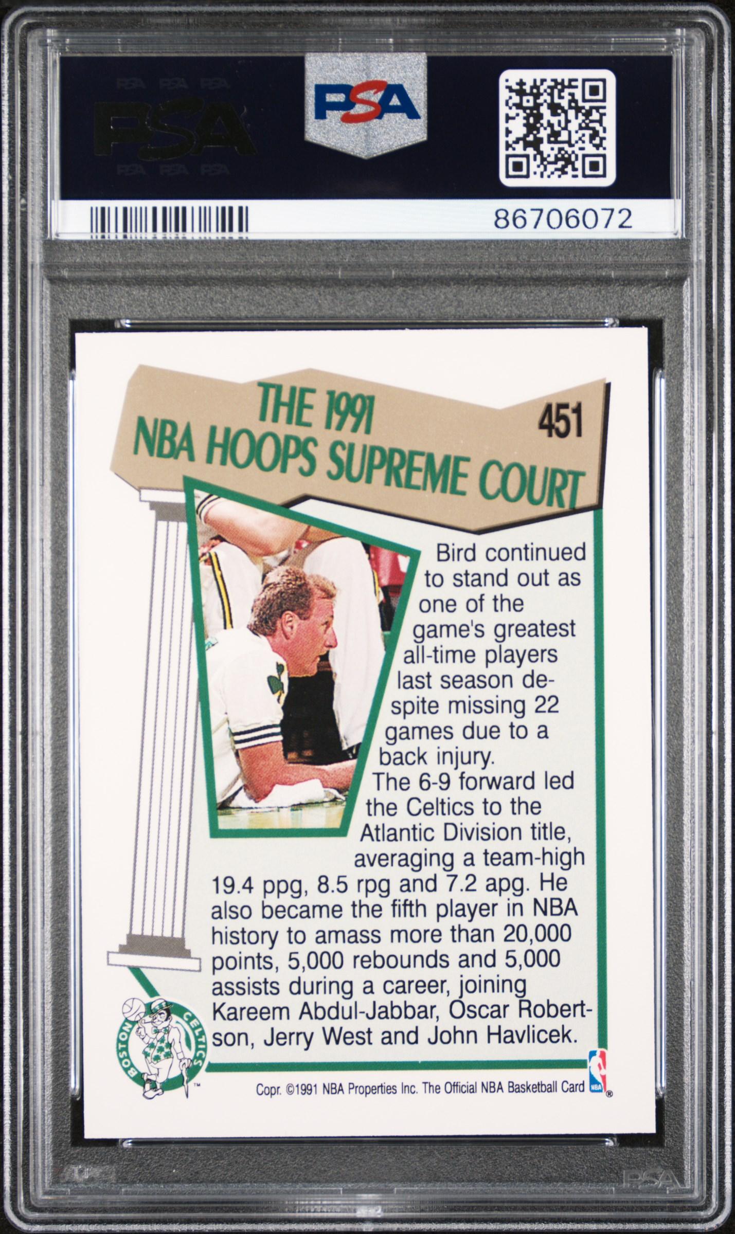 Larry Bird 1991 Hoops #451 (PSA 10) at PristineAuction.com Larry Bird 1991 Hoops #451 (PSA 10) at PristineAuction.com
