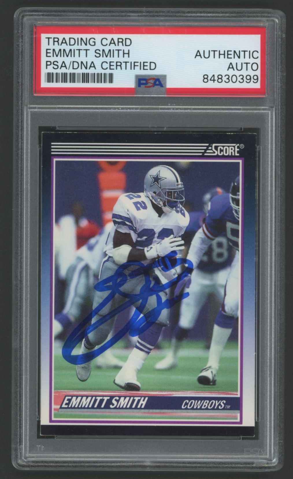 Emmitt Smith Signed 1990 Score Supplemental #101T RC (PSA) at PristineAuction.com Emmitt Smith Signed 1990 Score Supplemental #101T RC (PSA) at PristineAuction.com