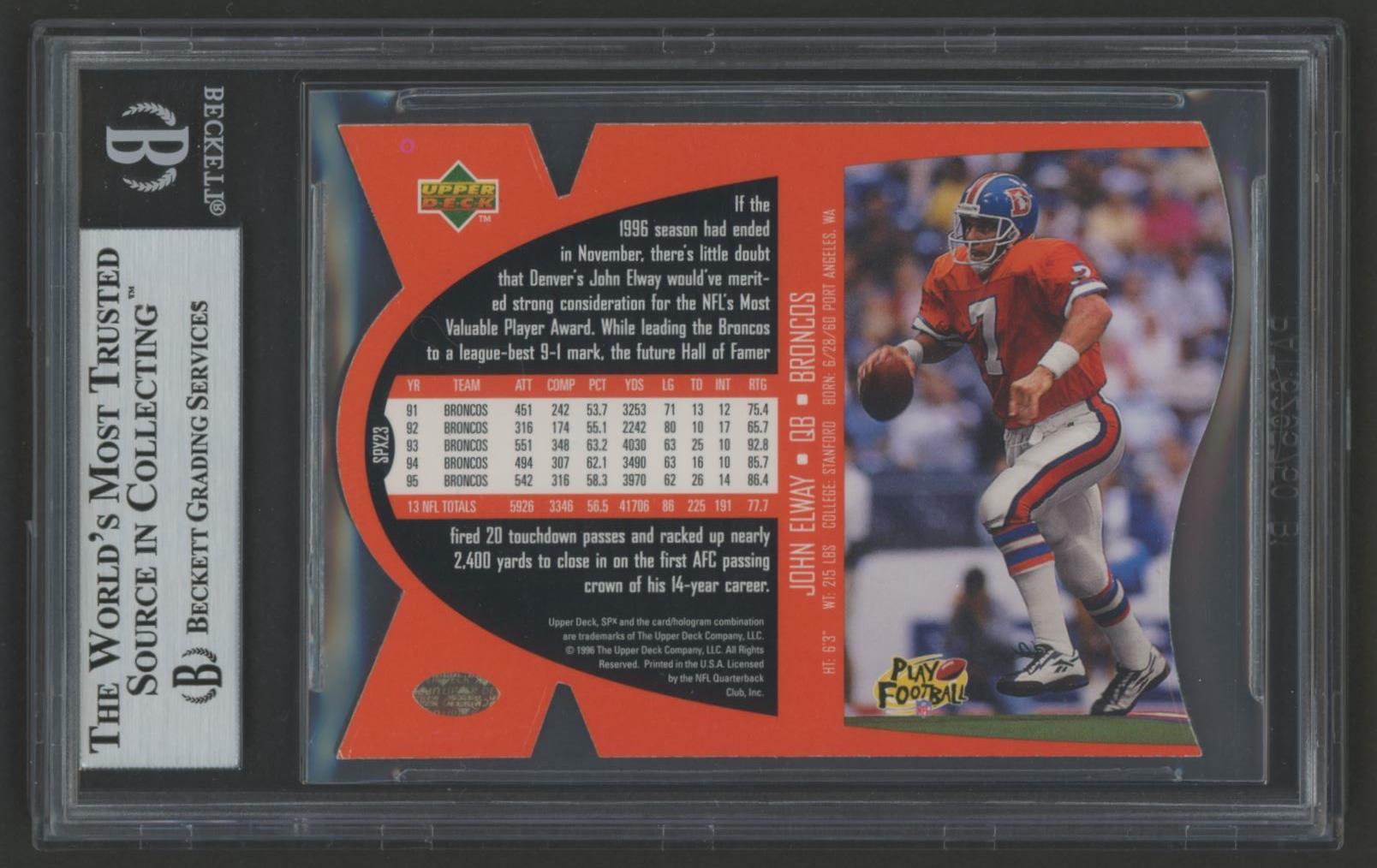 John Elway Signed 1997 SPx #23 (BGS) at PristineAuction.com John Elway Signed 1997 SPx #23 (BGS) at PristineAuction.com