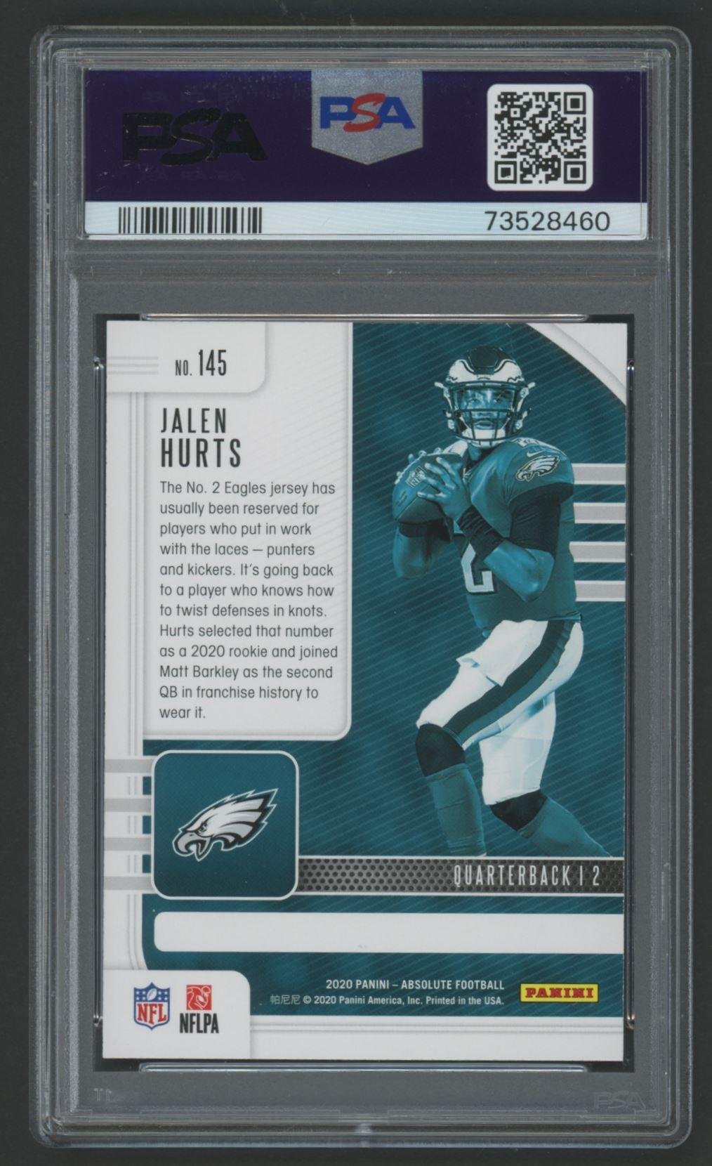 Jalen Hurts 2020 Absolute #145 RC (PSA 10) at PristineAuction.com Jalen Hurts 2020 Absolute #145 RC (PSA 10) at PristineAuction.com