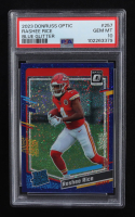 Rashee Rice 2023 Donruss Optic Blue Glitter #257 RR RC (PSA 10) at PristineAuction.com