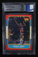 Maurice Cheeks Signed 1986-87 Fleer #16 Inscribed "HOF 2018" with Game-Used Jersey Piece (BGS | Auto Grade 10) at PristineAuction.com