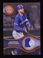 George Springer 2025 Topps Tribute Stamp of Approval Relics Orange #SOAGS #13/25 at PristineAuction.com