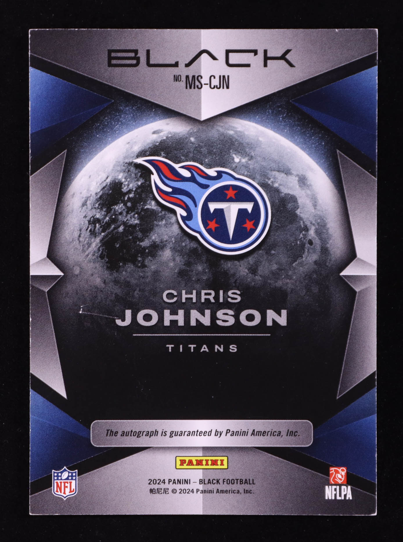 Chris Johnson 2024 Panini Black Midnight Signatures Royal #15 #01/50 at PristineAuction.com Chris Johnson 2024 Panini Black Midnight Signatures Royal #15 #01/50 at PristineAuction.com