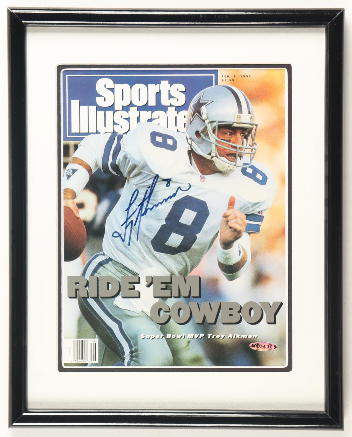 Troy Aikman Signed 1993 "Sports Illustrated" Custom Framed Magazine Cover Display (UDA) at PristineAuction.com Troy Aikman Signed 1993 "Sports Illustrated" Custom Framed Magazine Cover Display (UDA) at PristineAuction.com