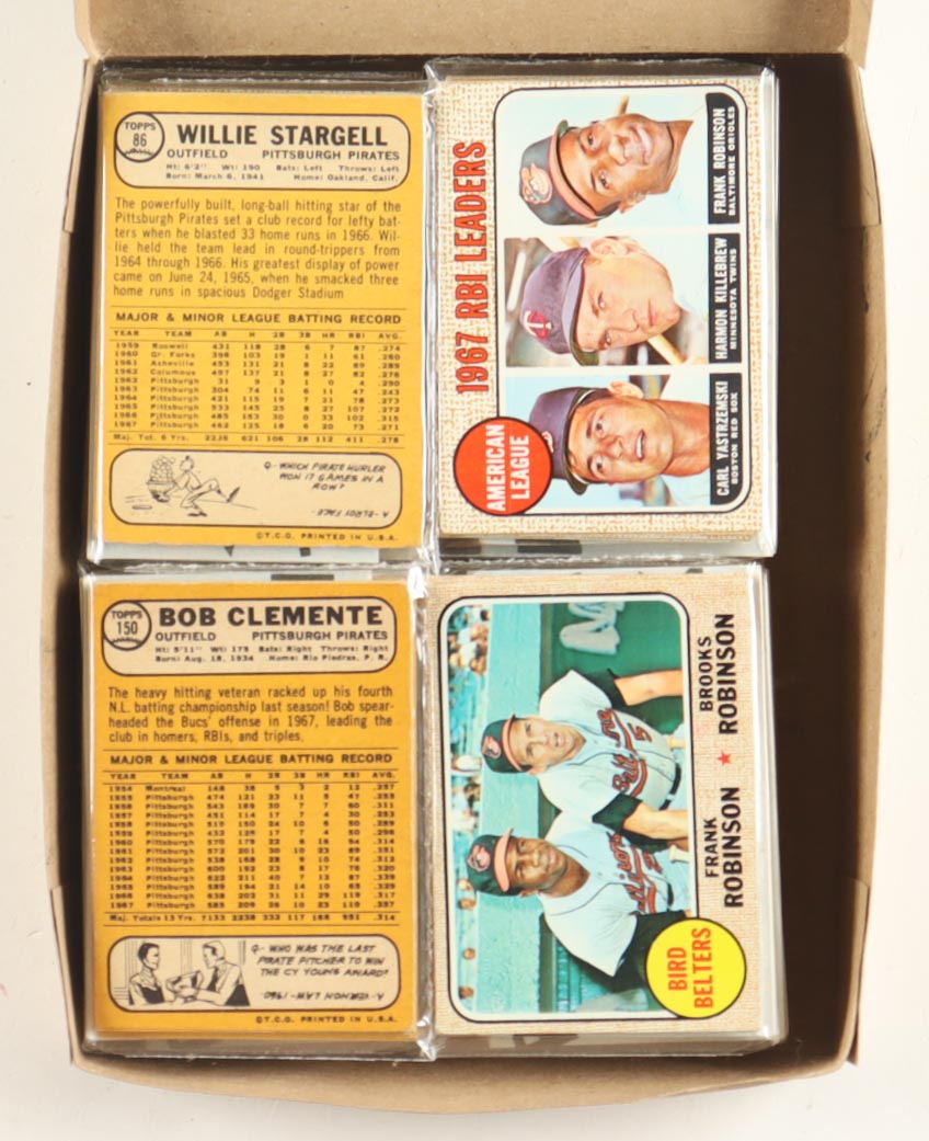 1968 Topps Baseball Cello Fun Pack Vending Box with (20) Packs at PristineAuction.com 1968 Topps Baseball Cello Fun Pack Vending Box with (20) Packs at PristineAuction.com