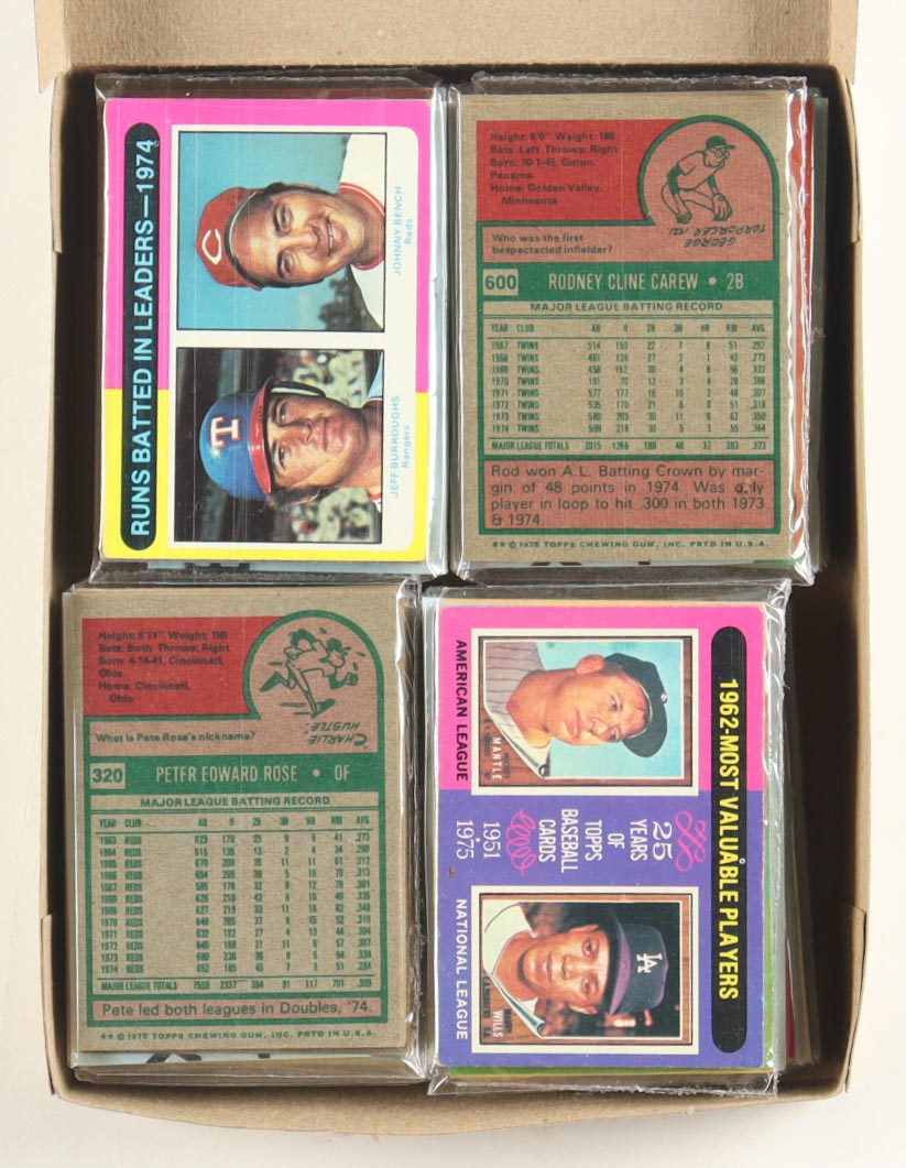 1975 Topps Baseball Cello Fun Pack Vending Box with (20) Packs at PristineAuction.com 1975 Topps Baseball Cello Fun Pack Vending Box with (20) Packs at PristineAuction.com
