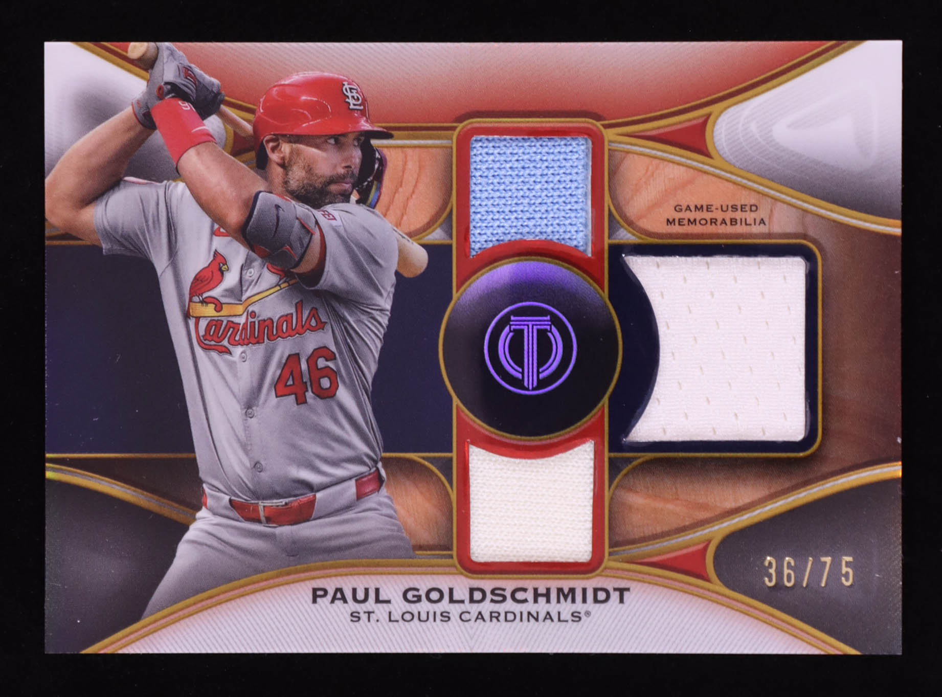 Paul Goldschmidt 2025 Topps Tribute Triple Relics Gold #TTRPG #36/75 at PristineAuction.com Paul Goldschmidt 2025 Topps Tribute Triple Relics Gold #TTRPG #36/75 at PristineAuction.com