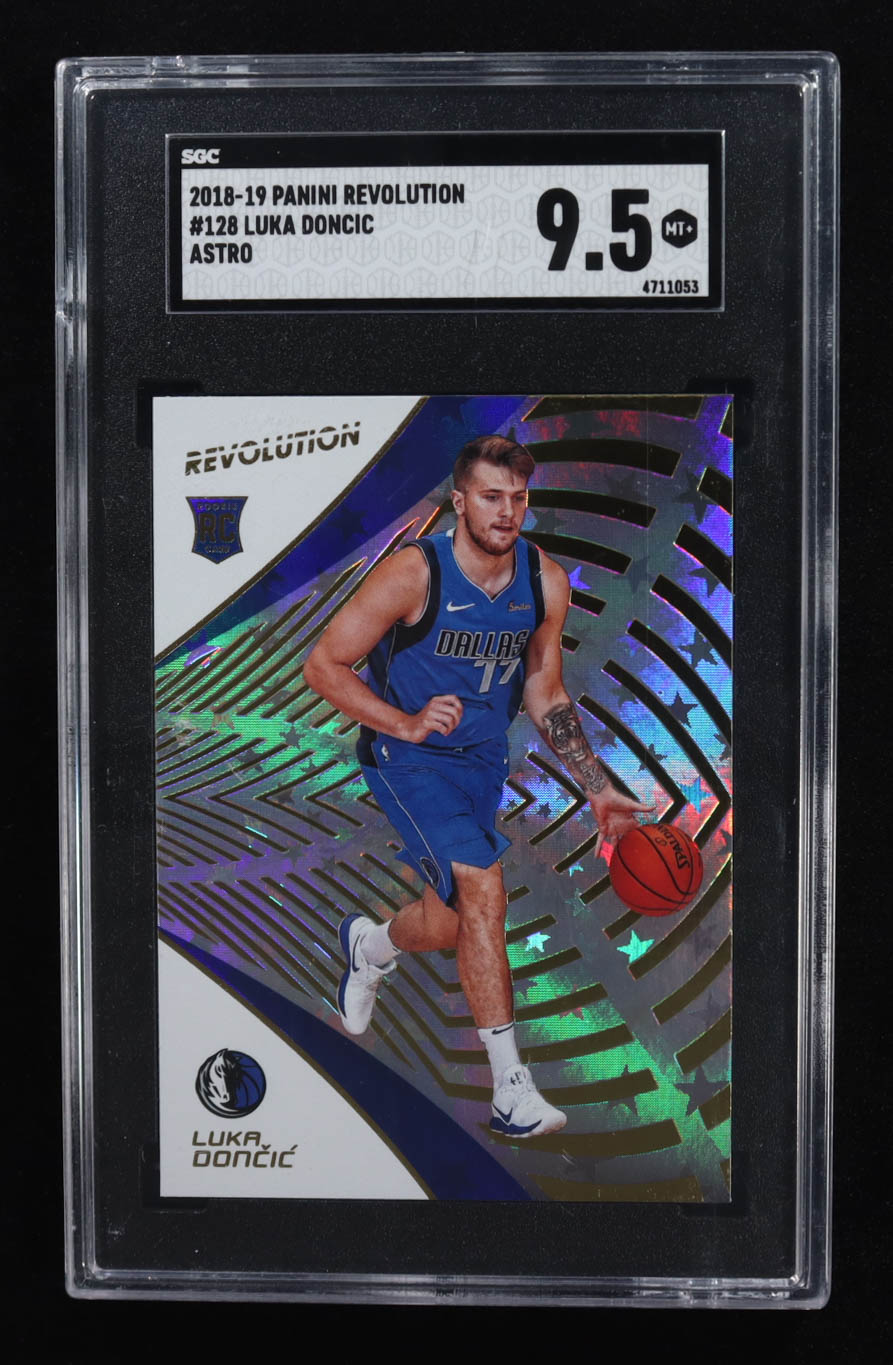 Luka Doncic 2018-19 Panini Revolution Astro #128 RC (SGC 9.5) at PristineAuction.com Luka Doncic 2018-19 Panini Revolution Astro #128 RC (SGC 9.5) at PristineAuction.com