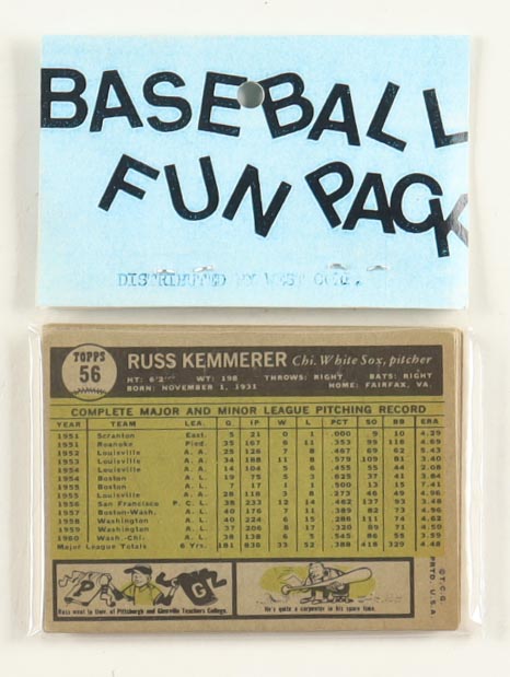 1961 Topps Baseball Card Fun Pack with (10) Cards at PristineAuction.com 1961 Topps Baseball Card Fun Pack with (10) Cards at PristineAuction.com