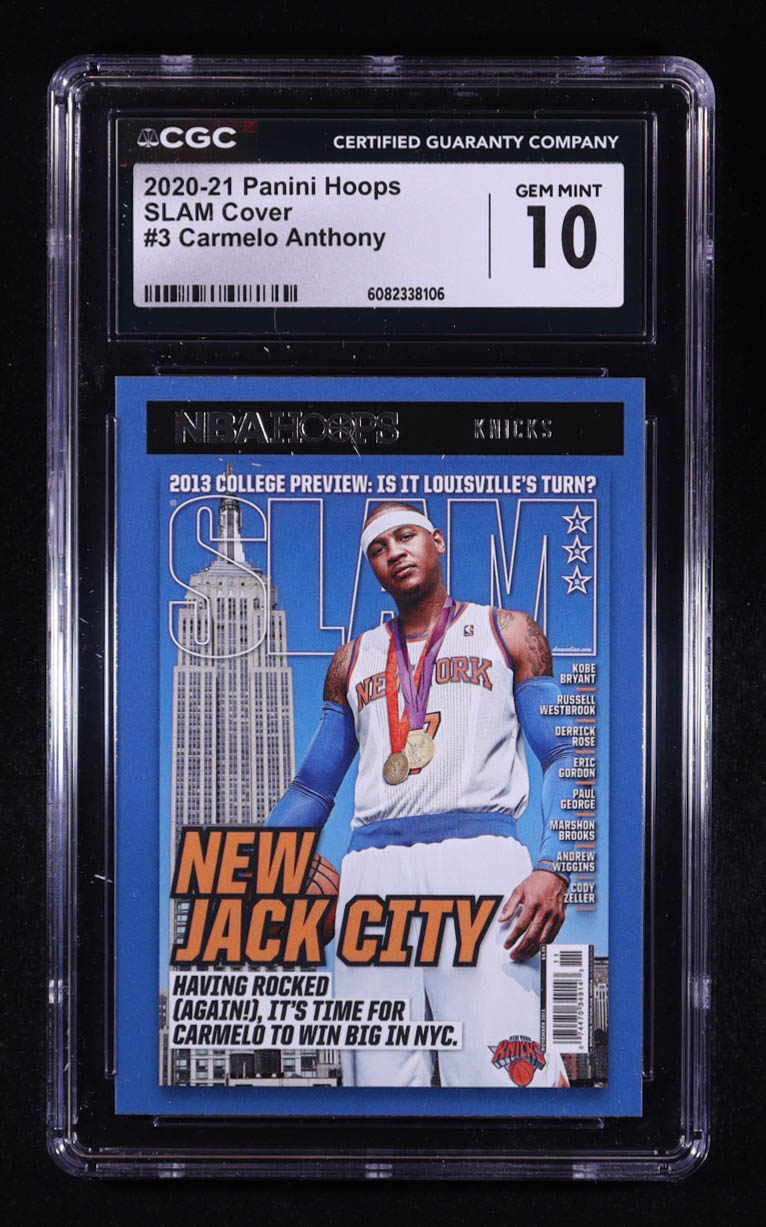 Carmelo Anthony 2020-21 Panini Hoops SLAM Cover #3 (CGC 10) at PristineAuction.com Carmelo Anthony 2020-21 Panini Hoops SLAM Cover #3 (CGC 10) at PristineAuction.com