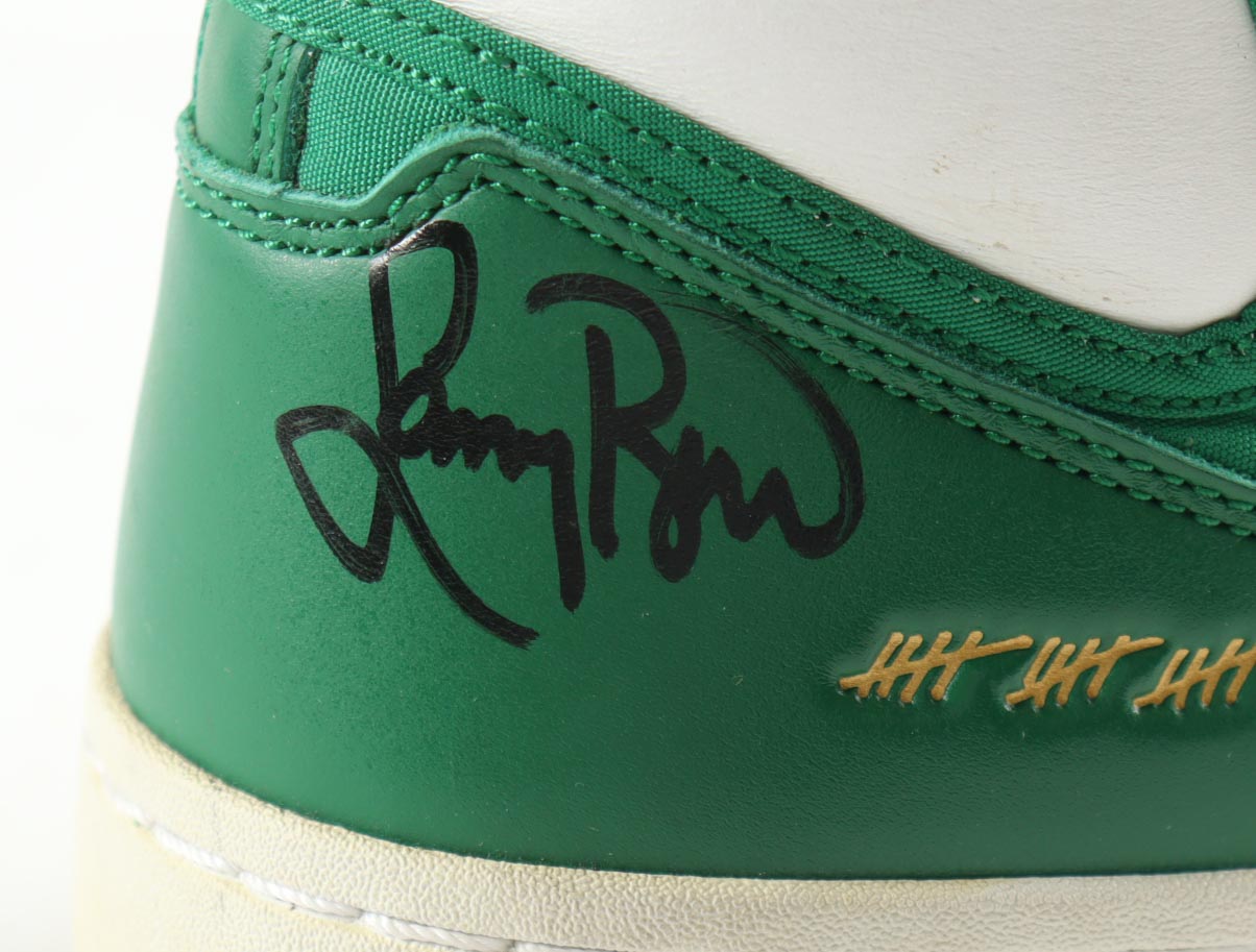 Larry Bird Signed Converse Retired Special Edition 1984 Celtics Championship Basketball Shoe in Wood & Glass Display Case (PSA) at PristineAuction.com Larry Bird Signed Converse Retired Special Edition 1984 Celtics Championship Basketball Shoe in Wood & Glass Display Case (PSA) at PristineAuction.com