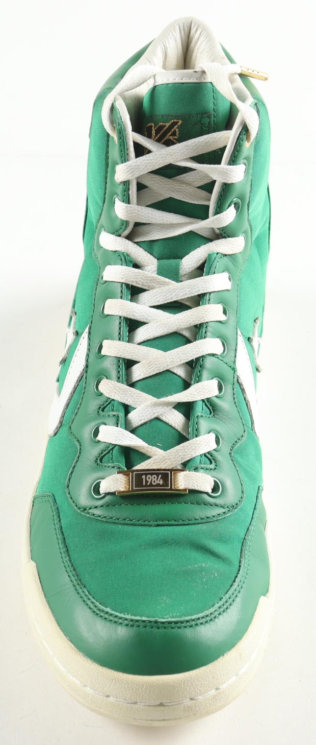 Larry Bird Signed Converse Retired Special Edition 1984 Celtics Championship Basketball Shoe in Wood & Glass Display Case (PSA) at PristineAuction.com Larry Bird Signed Converse Retired Special Edition 1984 Celtics Championship Basketball Shoe in Wood & Glass Display Case (PSA) at PristineAuction.com