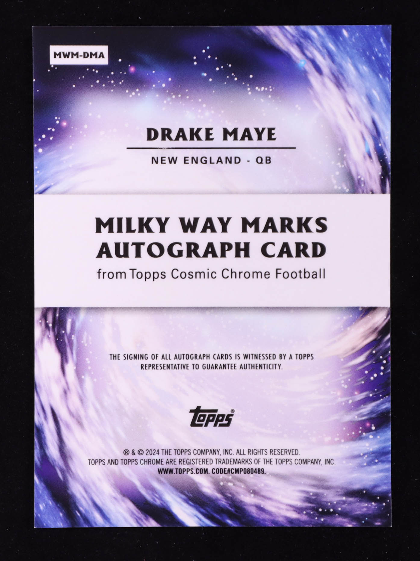 Drake Maye 2024 Topps Chrome Milky Way Marks Autographs #MWM-DMA RC 05/75 at PristineAuction.com Drake Maye 2024 Topps Chrome Milky Way Marks Autographs #MWM-DMA RC 05/75 at PristineAuction.com