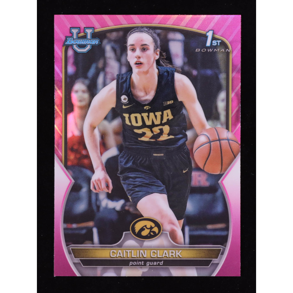 Caitlin Clark 2023 Topps Bowman U Pink #50 RC at PristineAuction.com