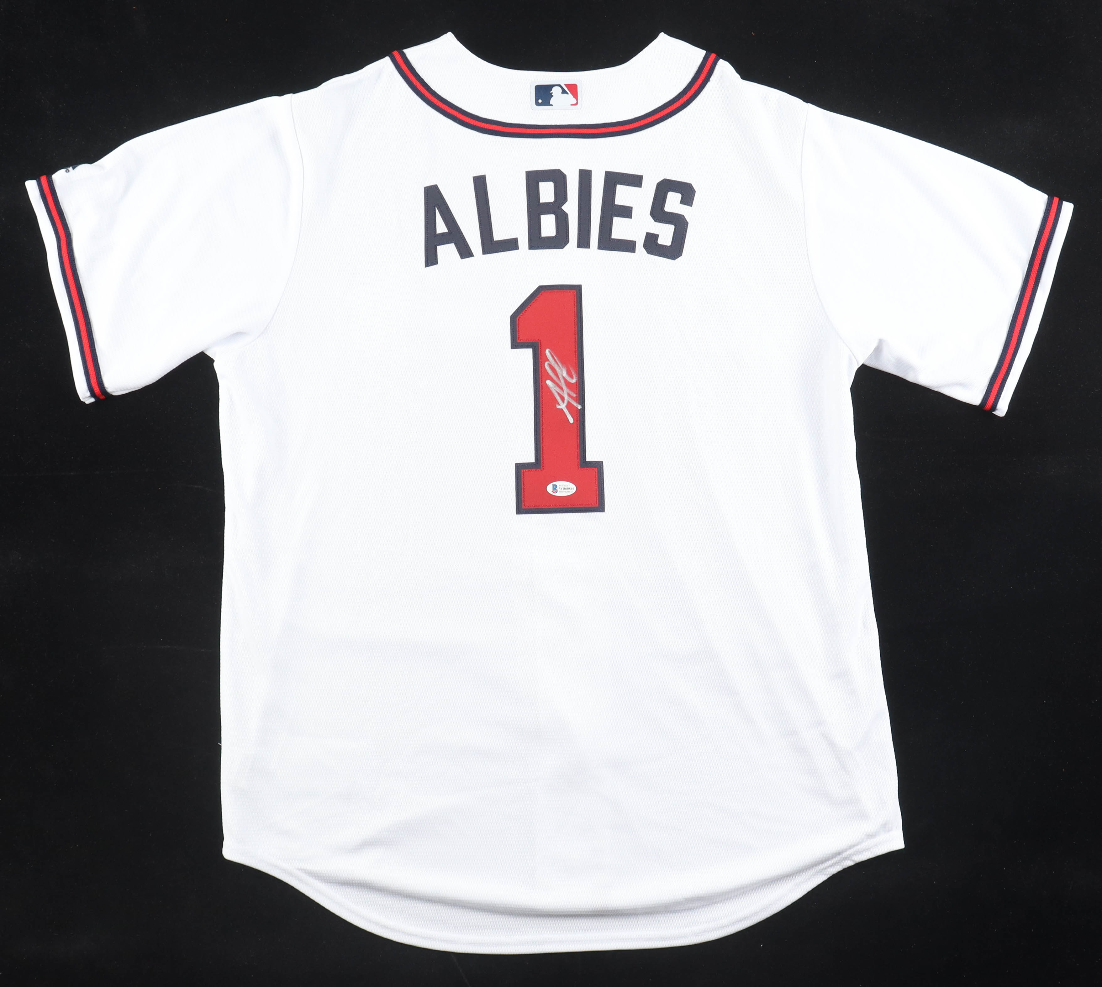 Ozzie Albies Signed Braves Majestic Authentic Jersey (Beckett) at PristineAuction.com Ozzie Albies Signed Braves Majestic Authentic Jersey (Beckett) at PristineAuction.com