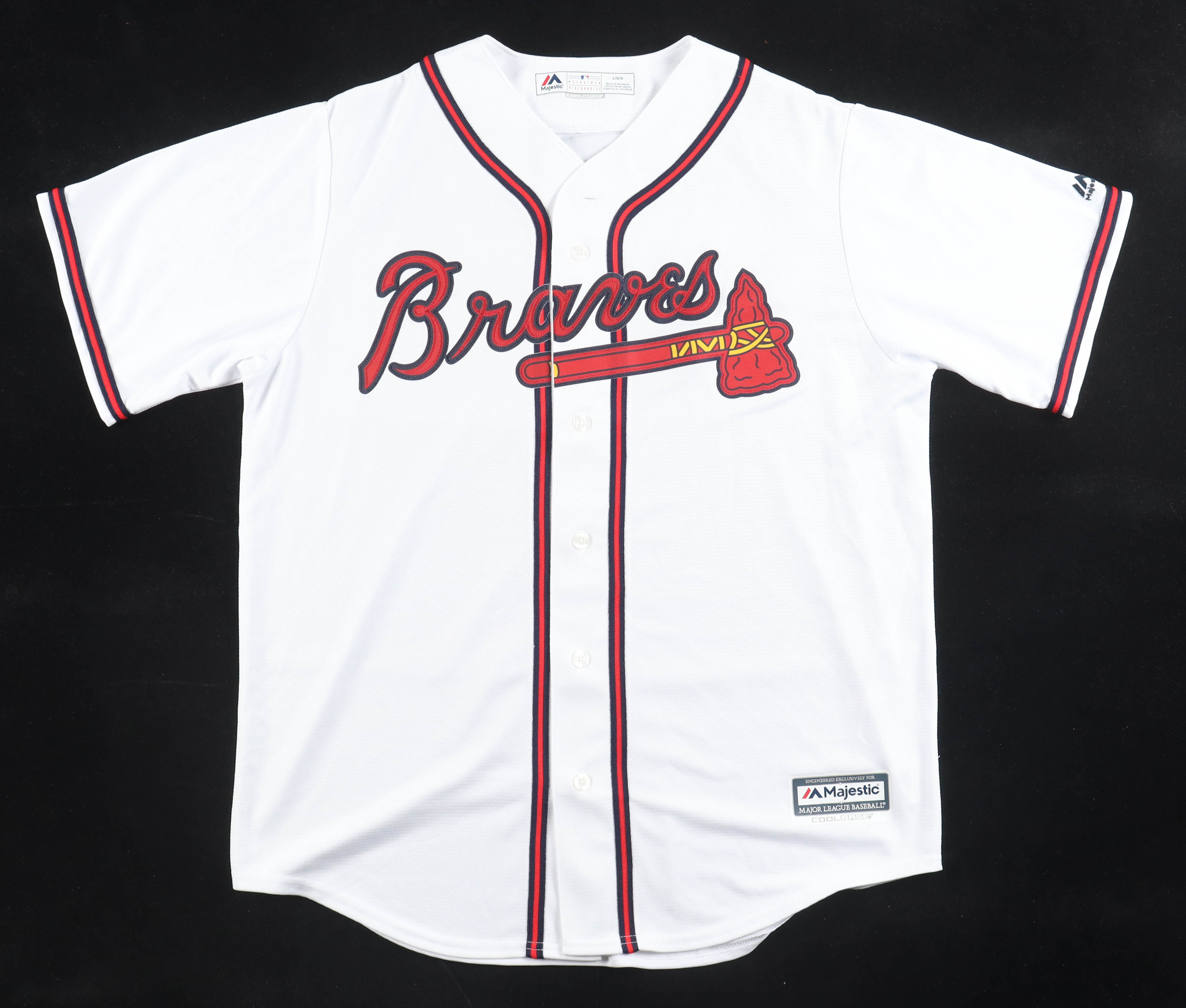 Ozzie Albies Signed Braves Majestic Authentic Jersey (Beckett) at PristineAuction.com Ozzie Albies Signed Braves Majestic Authentic Jersey (Beckett) at PristineAuction.com
