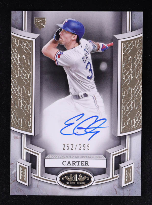 Evan Carter 2024 Topps Tier One Break Out Autographs #BOAEC #252/299 RC at PristineAuction.com Evan Carter 2024 Topps Tier One Break Out Autographs #BOAEC #252/299 RC at PristineAuction.com